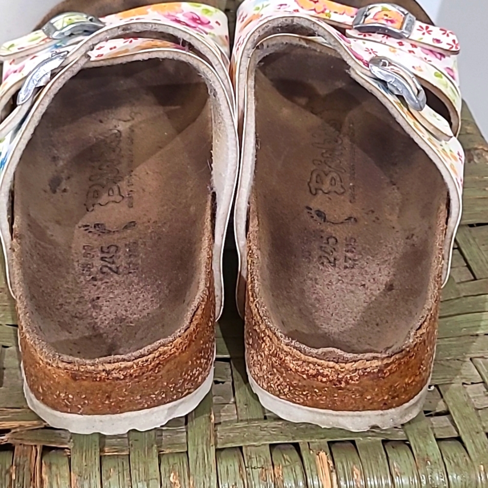 Birkenstock Birkis Womens Birka-Flor Floral Print Three Strap Sandals - Picture 3 of 8